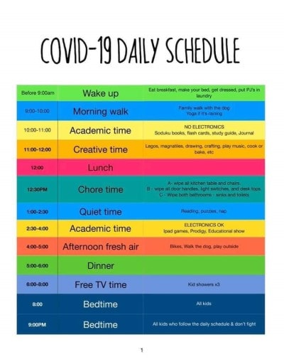 COVID-19 Schedule